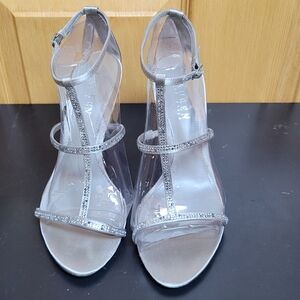 Lauren Ralph Lauren Silver Strappy Heels